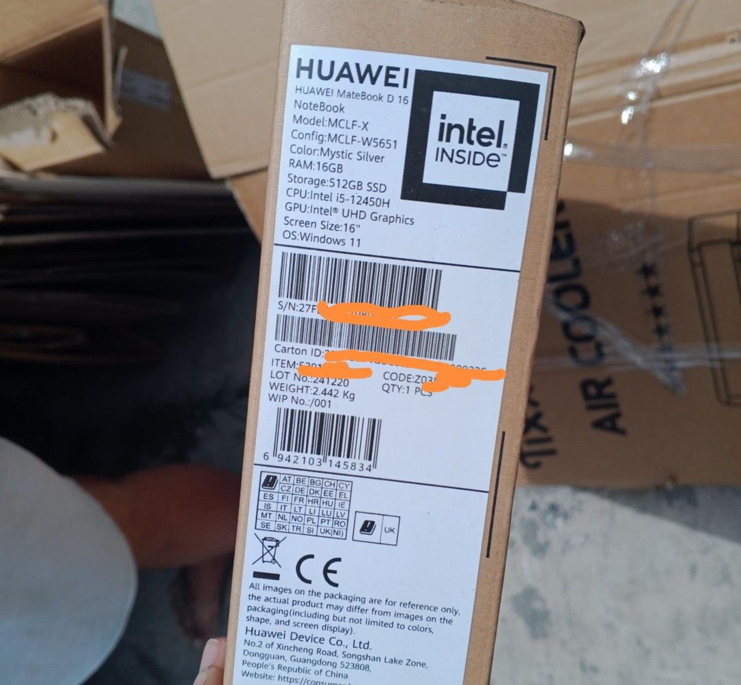 HUAWEI MateBook D 16 Laptop Intel Core i5 12th Gen (Category: Laptops & Notebooks) located in Manila. Submitted by bj88505 (Listing ID 1448341836, Image 3). Description: - HUAWEI MateBook D 16 Laptop - 16-inch Display - Intel Core i5 12450H Processor - Intel UHD Graphics - 16GB RAM - 512GB SSD Storage - Windows 11 Home Single Language - Ideal for Work & Everyday Use.