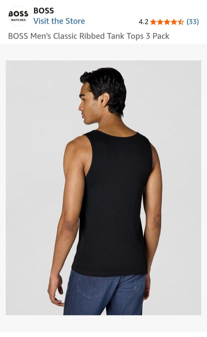 Hugo Boss Tank top Rib classic (Category: Activewear) located in Tagum. Submitted by tgm2023 (Listing ID 1448433863, Image 2). Description: Hugo Boss Tank top Rib classic like new condition width 19/20 (stretchable fabric) length 29 size Large on tag embroidered logo ✅ stretchable ✅ lightweight ✅ authentic 🏷️300.⁰⁰.