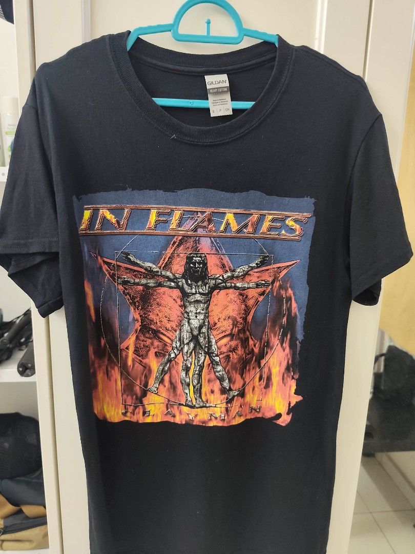 In Flames (Category: Tshirts & Polo Shirts) located in Kuala Lumpur. Submitted by ramli_sirap (Listing ID 1448482294, Image 1). Description: Baju import used.Print depan belakang.Masih baik.Rm 45 sekali pos..