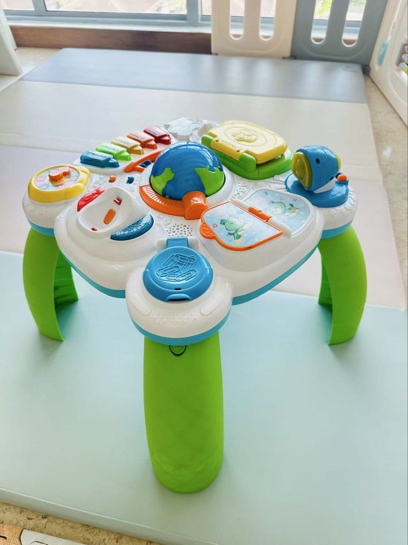 LeapFrog Learning Table (Category: Infant Playtime) located in Singapore. Submitted by elenalv08641277 (Listing ID 1448353231, Image 3). Description: - LeapFrog activity table - Interactive buttons and activities - Includes piano, crayons, and globe - Detachable legs for floor play - Great for learning and fun Buy in Takashimaya Department Store.