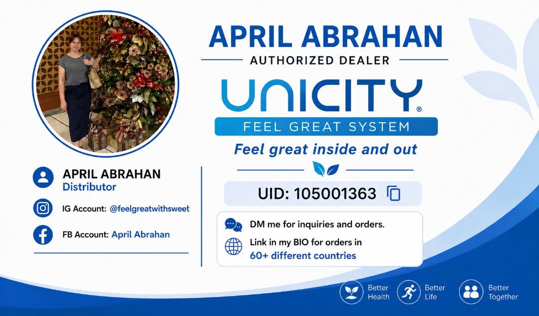 Authorized Distributor of Unicity (Category: Health Food, Drinks & Tonics) located in Binan City. Submitted by feelgreatwithsweet (Listing ID 1448323739, Image 1). Description: .