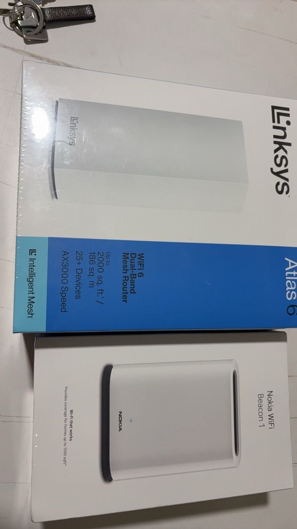 Linksys Atlas 6 WiFi 6 Mesh Router & Nokia WiFi Beacon 1