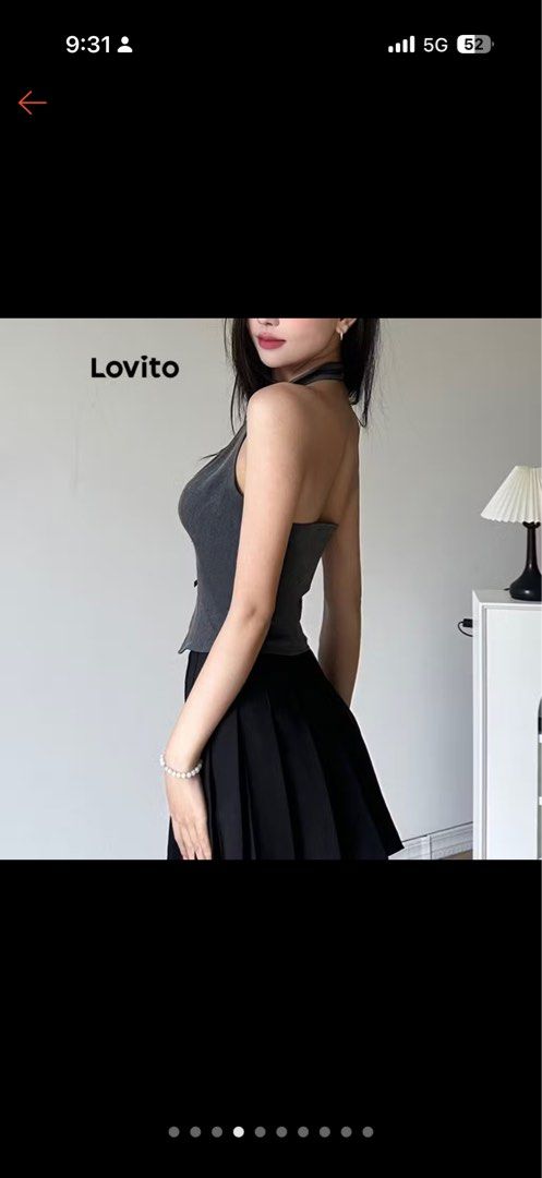 Lovito Grey Halter Neck Top with Bow Details (Category: Sleeveless) located in Mandaluyong City. Submitted by mcdixxx (Listing ID 1448425684, Image 2). Description: - Lovito grey halter neck top - Features cute bow details down the front - Split hem design - Pairs perfectly with skirts - Check photos for detailed measurements and sizing.