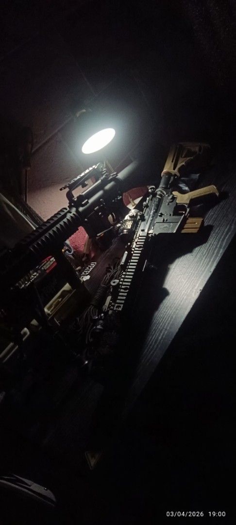 M4 Airsoft Rifle with Accessories (Category: Action & Battle Toys) located in Makati City. Submitted by cerenity08 (Listing ID 1448305856, Image 1). Description: RUSH SALE PAMIGAY PRICE NA! -M4 Airsoft Rifle (Krytac Alpha CBR) Not E&C or Double bell China Airsoft brands. Kryta is Considered as High-end Brand Airsoft with rigid metal parts - Built-in Nautilus MOSFET and Fuse - With new Black fish Heavy Battery/ Charger - Comes with 3 M4 mags - Pos
