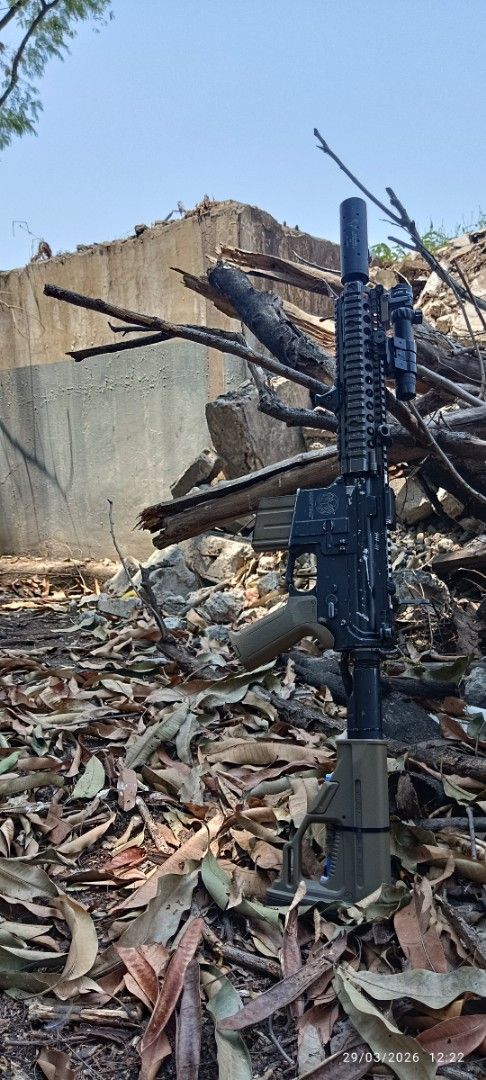 M4 Airsoft Rifle with Accessories (Category: Action & Battle Toys) located in Makati City. Submitted by cerenity08 (Listing ID 1448305856, Image 3). Description: RUSH SALE PAMIGAY PRICE NA! -M4 Airsoft Rifle (Krytac Alpha CBR) Not E&C or Double bell China Airsoft brands. Kryta is Considered as High-end Brand Airsoft with rigid metal parts - Built-in Nautilus MOSFET and Fuse - With new Black fish Heavy Battery/ Charger - Comes with 3 M4 mags - Pos