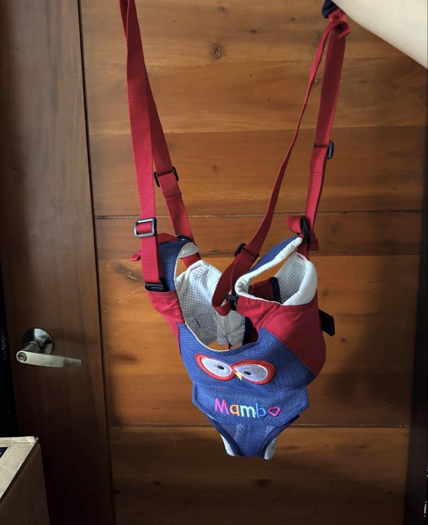 Mambo Baby Carrier Owl Design (Category: Carriers & Slings) located in Paranaque City. Submitted by reviverack1993 (Listing ID 1448467783, Image 2). Description: - Adorable owl design - Red and blue color with mesh accents - Adjustable straps for a secure and comfortable fit - Sturdy construction for safety - Comfortable for baby - Allows for hands-free carrying - Easy to put on and take off.