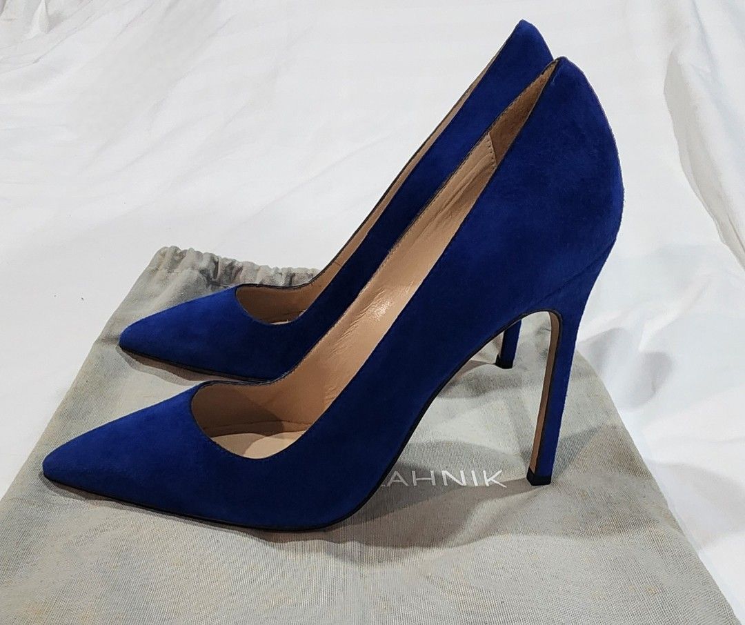 Manolo Blahnik Royal Blue Suede Pointed Toe Heels (Category: Heels) located in Butuan. Submitted by sofiaharmonie (Listing ID 1448357980, Image 2). Description: - Brand: Manolo Blahnik Size: 36eu - Color: Royal Blue - Material: Suede - Style: Classic pointed toe with stiletto heel - Condition: Excellent (comes with original dust bag) - Perfect for making a statement and elevating any outfit..