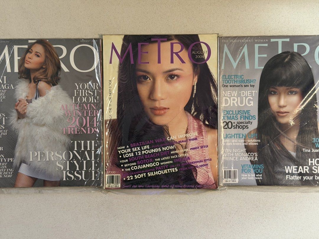 Metro Magazine bundle Toni Gonzaga (Category: Magazines) located in Pasay City. Submitted by gahaman02 (Listing ID 1448341838, Image 1). Description: - Bundle of 3 Metro Magazine issues. good condition. some flaws and creases.