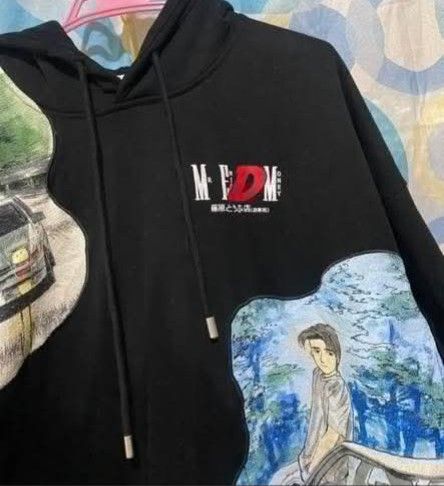 MF Doom Initial D Black Graphic Hoodie (Category: Coats, Jackets and Outerwear) located in Calumpit. Submitted by justrifted (Listing ID 1448341549, Image 2). Description: - Size: XL - Color: Black - Graphics: Initial D and MF Doom logo - Style: Anime, Streetwear - Features: Comfortable, Stylish color rate 9.8/10 dimes w24 L29 .