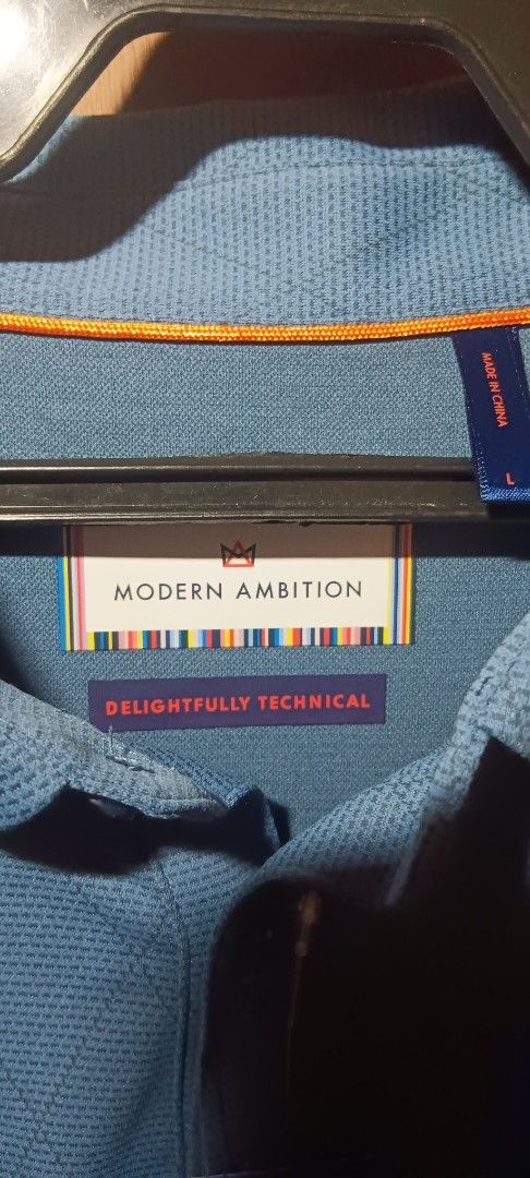 Modern Ambition polo shirt L (Category: Tshirts & Polo Shirts ) located in Las Pinas. Submitted by 030700 (Listing ID 1448319590, Image 3). Description: large, short sleeved moisture wicking polo shirt blue Las Pinas.