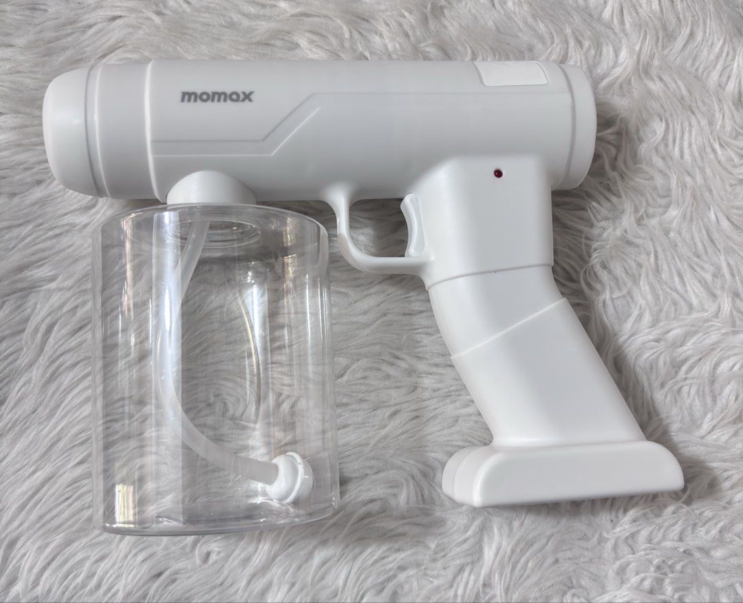 Momax Disinfectant Spray (Category: Sanitizers & Disinfectants) located in Paranaque City. Submitted by dalle_closet (Listing ID 1448343431, Image 2). Description: like new pa ito. parang once lang nagamit may some scratches lang sa bottle 500ml capacity working well.