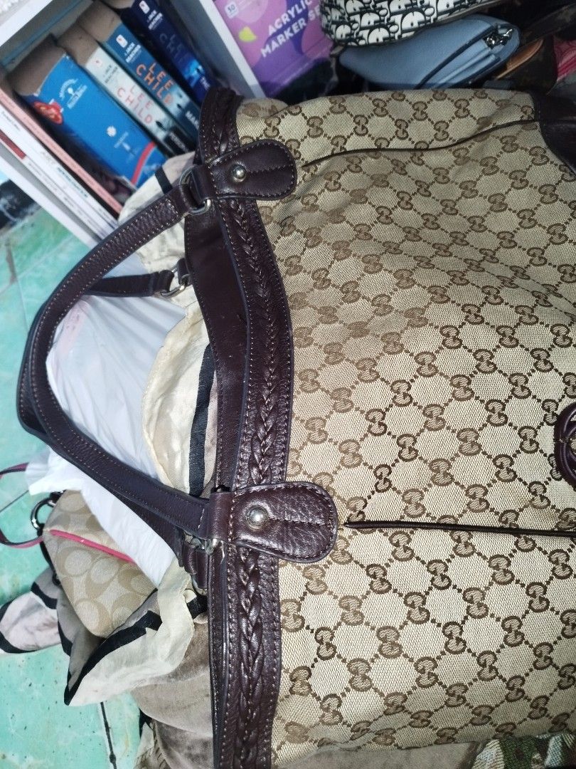 Monogram Canvas Leather Trim Tote Bag (Category: Luxury Bags & Wallets) located in Rizal. Submitted by purplemon117.8 (Listing ID 1448332491, Image 2). Description: niceeeeeeee3eeeeenih *laRge tote .