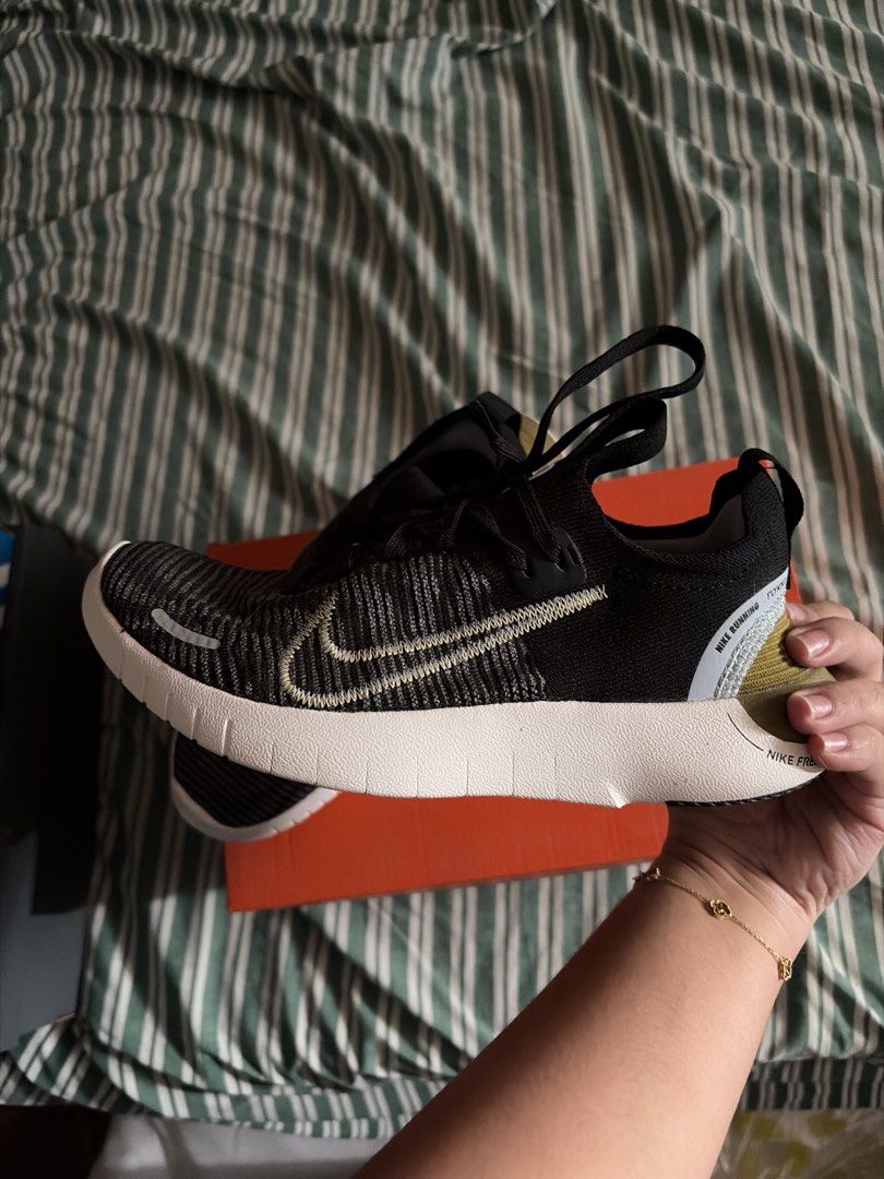 Nike Free RN Flyknit Running Shoes (Category: Sneakers) located in Manila. Submitted by maeonah (Listing ID 1448428996, Image 3). Description: RFS: Not Being Used - Used only Once Nike Free RN Flyknit 2018 running shoes. Black and grey knit upper. White sole. Comfortable and lightweight for your runs. Great for training or everyday wear. Comes with the original Nike box. .