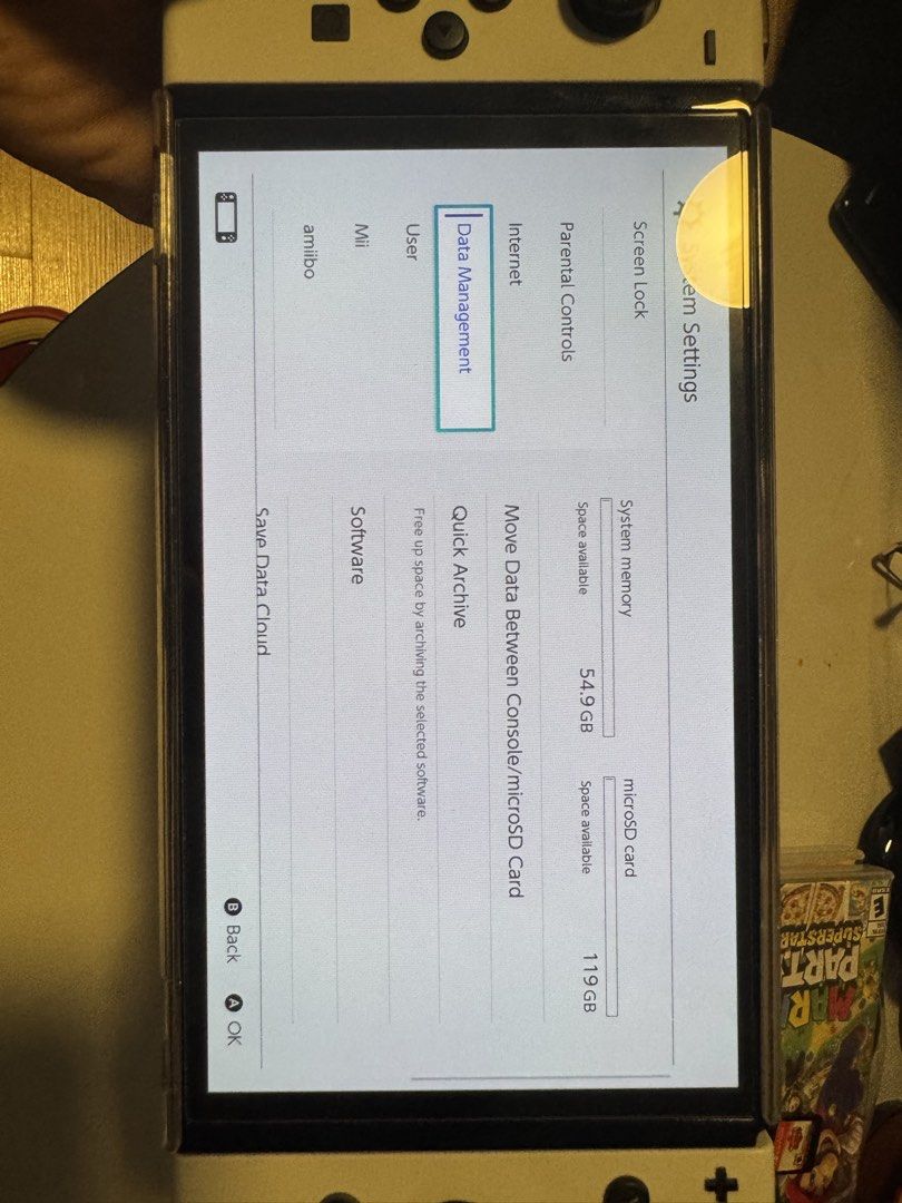 NINTENDO SWITCH OLED (Category: Nintendo) located in Kota Kinabalu. Submitted by guess1224mm (Listing ID 1448291321, Image 2). Description: * Nintendo Switch OLED White * Original Dock * Original Charger * HDMI Cable * Joy-Con charger 4pot * Joy-Con grip-4pcs * Joy-con controller-1pc * Joy-Con (1set extra ) * Carrying Case * 128GB microSD Card * Mario Party Superstars (Physical) * Pokémon Shield (Physical) * Crayon Shin-chan: Shiro of Coal Town (