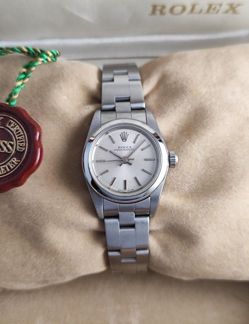 Original Rolex Oyster Perpetual 25mm (Category: Luxury Watches) located in San Juan City. Submitted by exclusivelyours (Listing ID 1448334790, Image 1). Description: Rolex Oyster Perpetual 25mm Ref 76180 A serial, 1999-2000 9/10 condition Inclusions: watch, original Rolex bracelet fit to approx 6.8" wrist and watch case *photo reference on 6.5" wrist.
