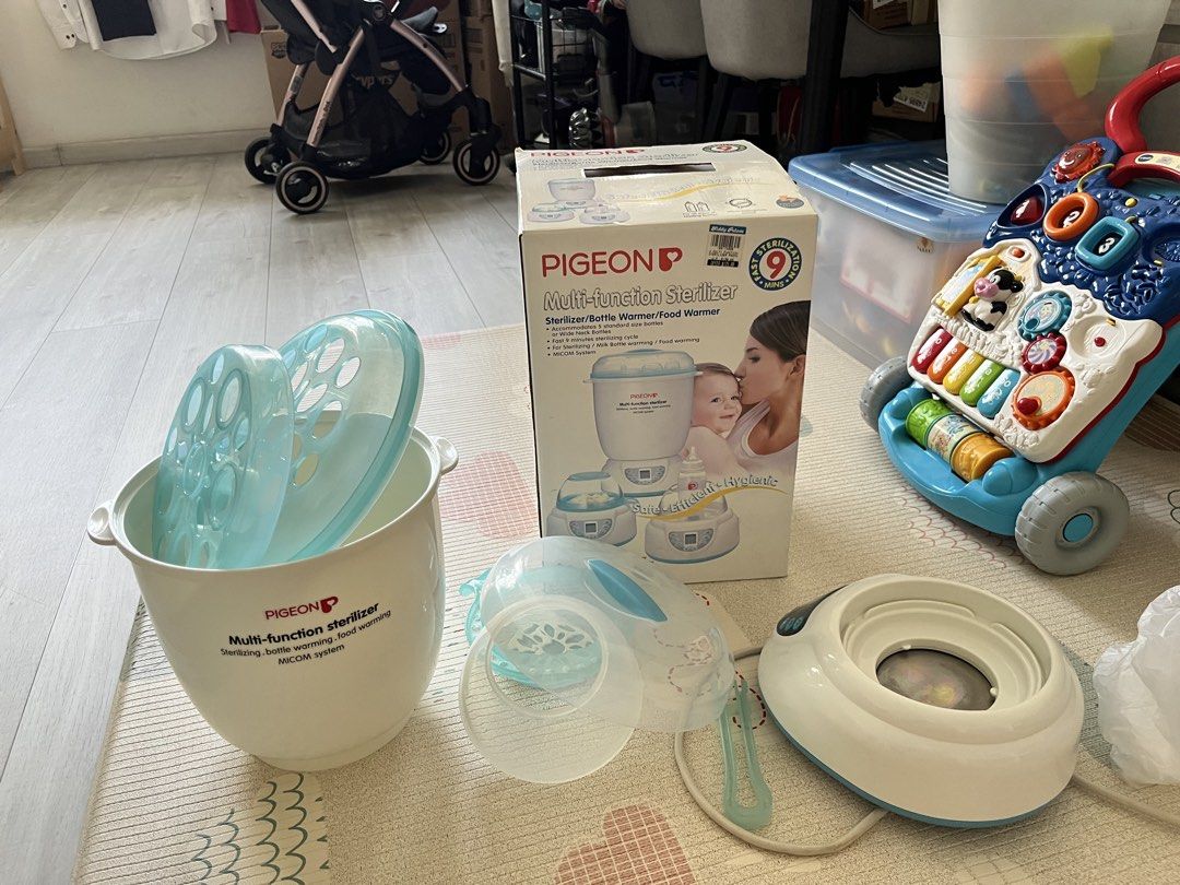 Pigeon multi function Steriliser (Category: Breastfeeding & Bottle Feeding) located in Singapore. Submitted by bubble_tea7788 (Listing ID 1448359477, Image 1). Description: Well used pigeon multi function Steriliser. Mainly use for heat sterilising, although can also be used for heating milk/steaming food. Still functioning well, need to descale. Missing bowl top lid for steaming, which can be replaced using any other lids (see 2nd photo) Self co