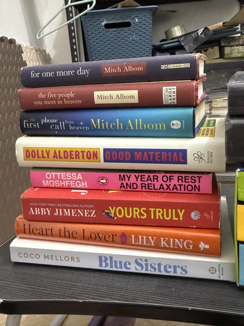 Preloved Books - downsizing (Category: Storybooks) located in Caloocan City. Submitted by dieanne (Listing ID 1448415376, Image 3). Description: From personal collection - give way for new books Downsizing/decluttering Loc: North Caloocan/QC Mitch Albom - ₱490 each HB (large print yung first 2 sa pile) Bad Man HB - ₱450 Local Woman Missing Deluxe ed Sprayed/foil-like - ₱990 Three Body Problem Boxed Big TPB - ₱1400 Good Material Dolly Alderton HB 