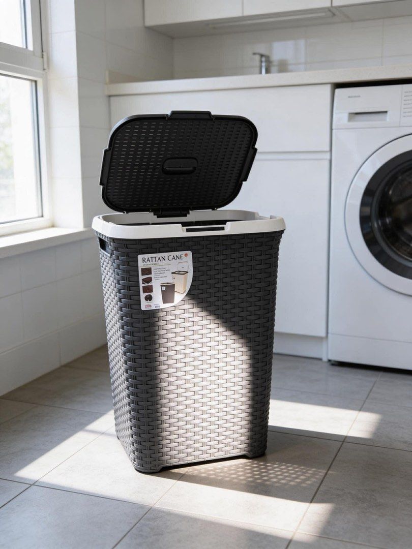 Rattan Cane Plastic Laundry Basket (Category: Laundry Baskets) located in Manila. Submitted by kimfhong (Listing ID 1448380815, Image 2). Description: 1200 Rattan Cane Laundry Basket with Wheels Small - L:44xm x W:35cm x H: 50cm Large - L:44 cm X W:35 cm X H:60 cm -With ventilated holes design -Large capacity -With lead cover handle -Very durable Basket -Available in mocha and black color 300 for small size.