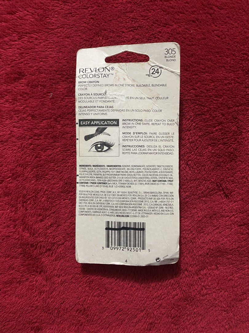 Revlon colorstay brow crayon (Category: Makeup) located in Mandaluyong City. Submitted by aiztyle (Listing ID 1448315172, Image 2). Description: Revlon Colorstay Brow Crayon Perfectly defined Brows in one stroke Wears up to 24 hours Wax to powder finish Selling LOW! SALE Php300.00 only.