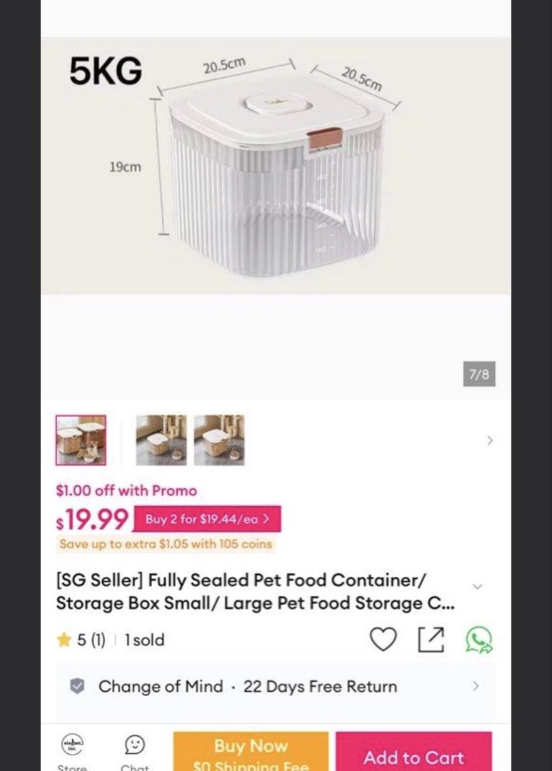 Sealed Pet Food Storage Box Container - Small/Large503565282307614723