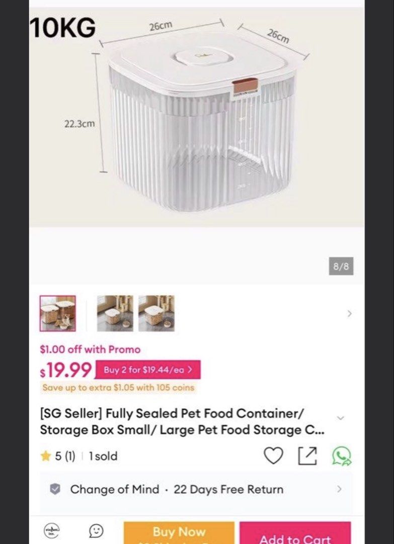 Sealed Pet Food Storage Box Container - Small/Large503565282307614724