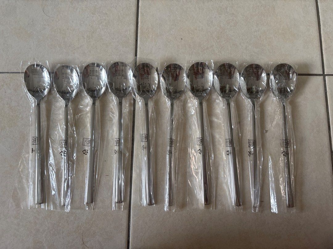 Set of 10 Stainless Steel Spoons