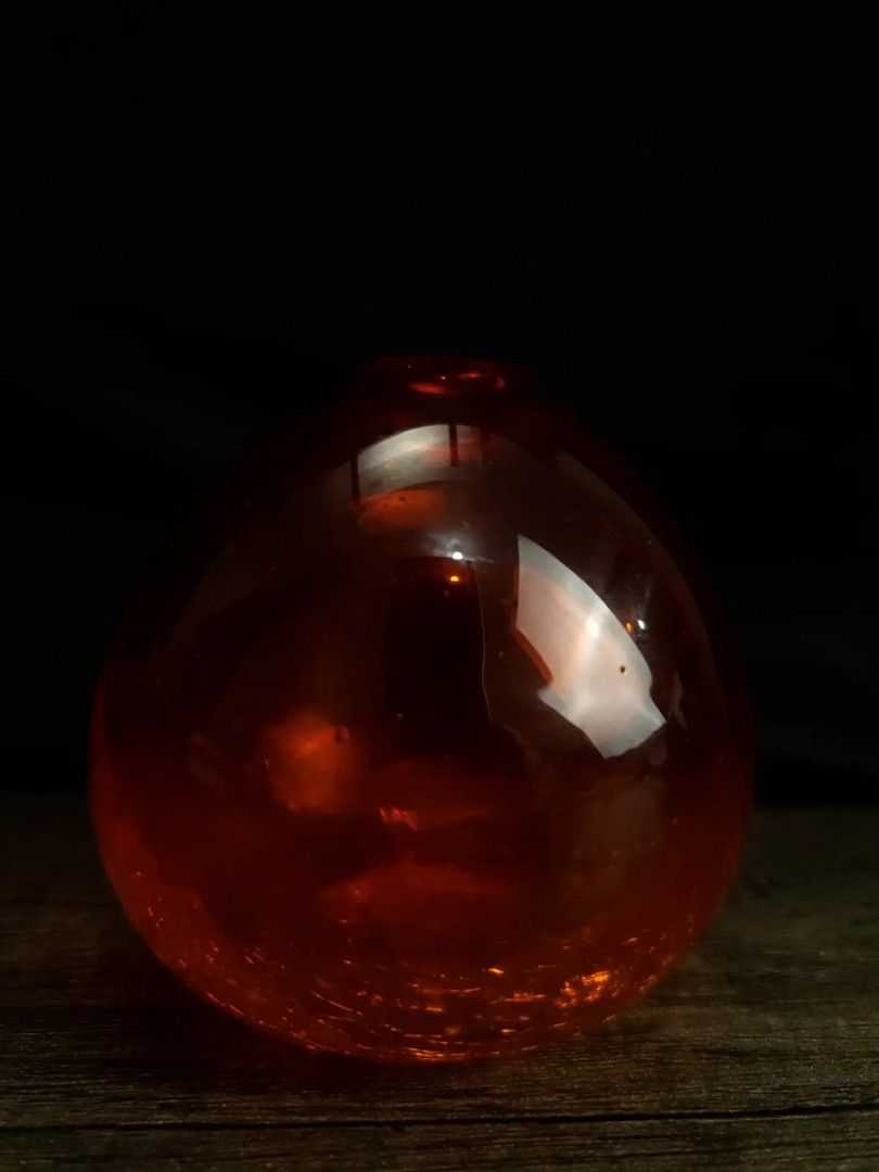 Small Crackled Amberina Glass Vase (Category: Vases & Decorative Bowls) located in Pasay City. Submitted by thepickypicker (Listing ID 1448328679, Image 3). Description: Small Crackled Amberina Glass Vase P380 Size: 3 ⅛ tall, 3" wide.
