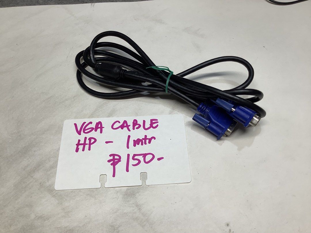 Standard Cable Wires for Basic Computer Set Up (Category: Cables & Adaptors) located in Paranaque City. Submitted by seb_trading (Listing ID 1448354275, Image 3). Description: all P150 each desktop power cord vga cable HDMI cable hard drive cable laptop power cable display port cable “8” power cord all tested working mostly are branded 20pcs. each available last price, already whole sale price Paranaque area.