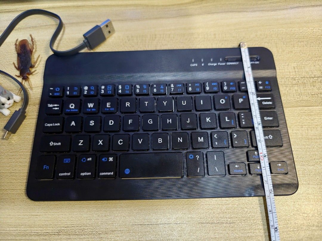 Tablet Mini Wireless Bluetooth Keyboard (Category: Computer Keyboard) located in Makati City. Submitted by kimbunturaz (Listing ID 1448438443, Image 3). Description: Size: 8 in. x 5 in. - Perfect match for mini tablets like iPad Mini, Huawei Matepad Mini, Xiaomi Pad Mini, Realme Pad Mini, etc! 💖 - Connects via Bluetooth - Micro USB port for charging - Charging cable included - In excellent working condition.