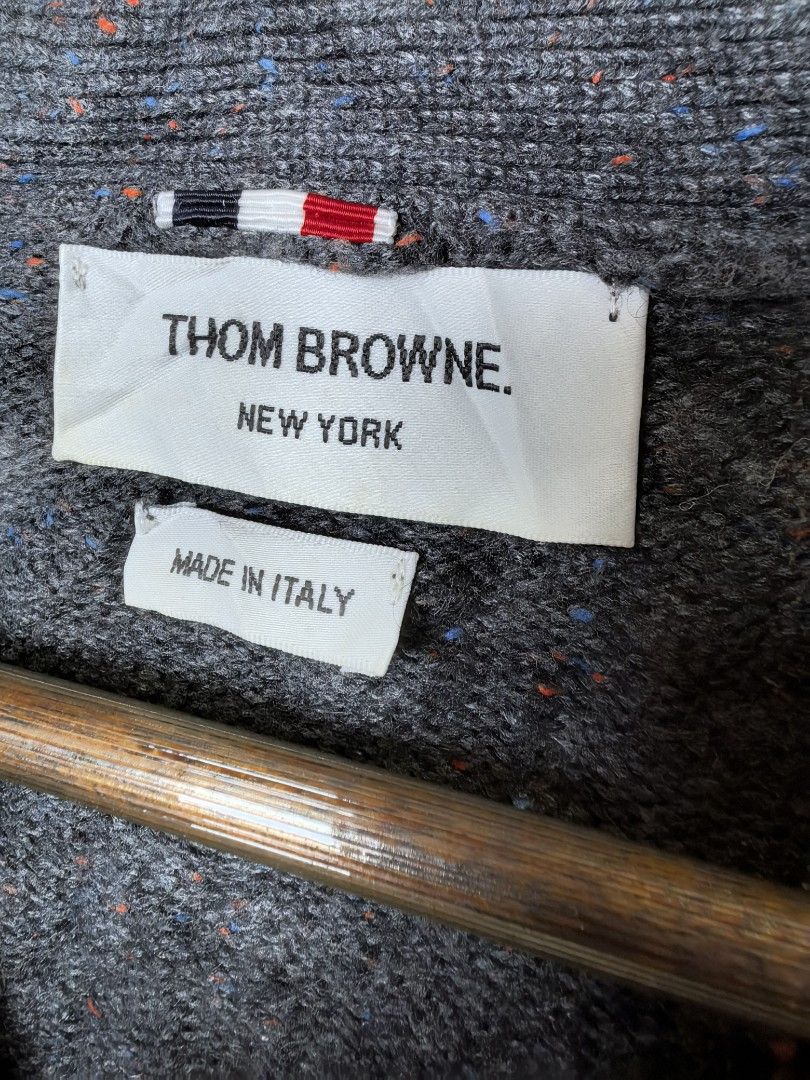 Thom Browne nitted cardigan (Category: Luxury Apparel) located in Baguio. Submitted by ashzachary (Listing ID 1448445494, Image 3). Description: Thom Browne nitted cardigan Condition :Excellent condition Color rate 10/10 Size :small semi Medium Inches:W18/L21 No issues No flaws Super ganda sa personal Pm. More details Good quality Plsss 📌No Bogus 📌No return MOP What you see is what you get PALAWAN, CEBUNA GCASH AND BDO Reminder😊 We're selling 