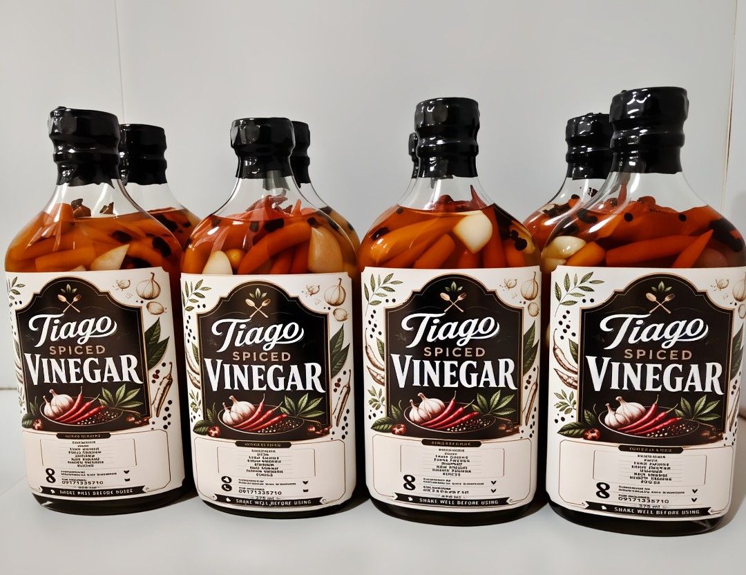 Tiago Spice Vinegar (Category: Spice & Seasoning) located in Cagayan de Oro. Submitted by mirandajboy32 (Listing ID 1448326591, Image 1). Description: 🌶️ TIAGO SPICED VINEGAR The Perfect Blend of Spice & Flavor! "Every drop brings your favorite meals to life." ✅ Made with real Garlic, Chili Pepper, Ginger, and Onions. ✅ Rich, bold, and flavorful taste ✅ Perfect balance of tangy and spicy goodness ✅ Carefully prepared with quality ingredients Bes