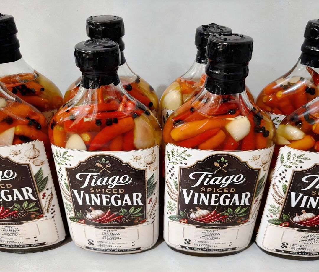 Tiago Spice Vinegar (Category: Spice & Seasoning) located in Cagayan de Oro. Submitted by mirandajboy32 (Listing ID 1448326591, Image 2). Description: 🌶️ TIAGO SPICED VINEGAR The Perfect Blend of Spice & Flavor! "Every drop brings your favorite meals to life." ✅ Made with real Garlic, Chili Pepper, Ginger, and Onions. ✅ Rich, bold, and flavorful taste ✅ Perfect balance of tangy and spicy goodness ✅ Carefully prepared with quality ingredients Bes