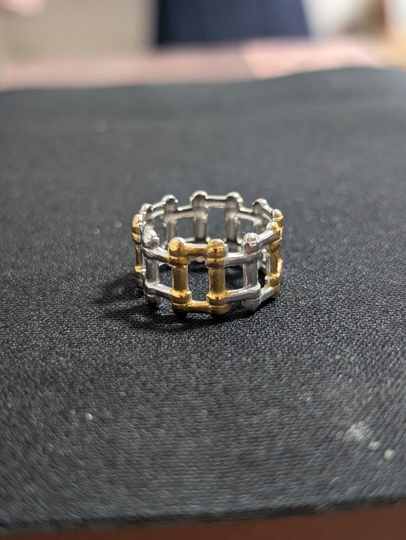 Two-tone interlocking ring (Category: Rings) located in Singapore. Submitted by hana08 (Listing ID 1448429615, Image 1). Description: @$7.00 + $3.00 (postage) Stainless steel adjustable ITEM SOLD NOT EXCHANGEABLE AND NON REFUNDABLE..