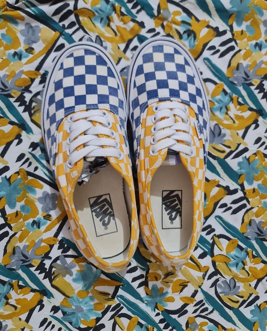 Vans Checkerboard Era Sneakers Blue Yellow (Category: Sneakers) located in Manila. Submitted by hustlersssss (Listing ID 1446794121, Image 3). Description: - Classic Vans Era sneakers - Iconic blue and yellow checkerboard pattern -Palm tree wide side wall - Lace-up style - Ideal for everyday wear - A cool pair of kicks -No issue -Accurate size -UNISEX.