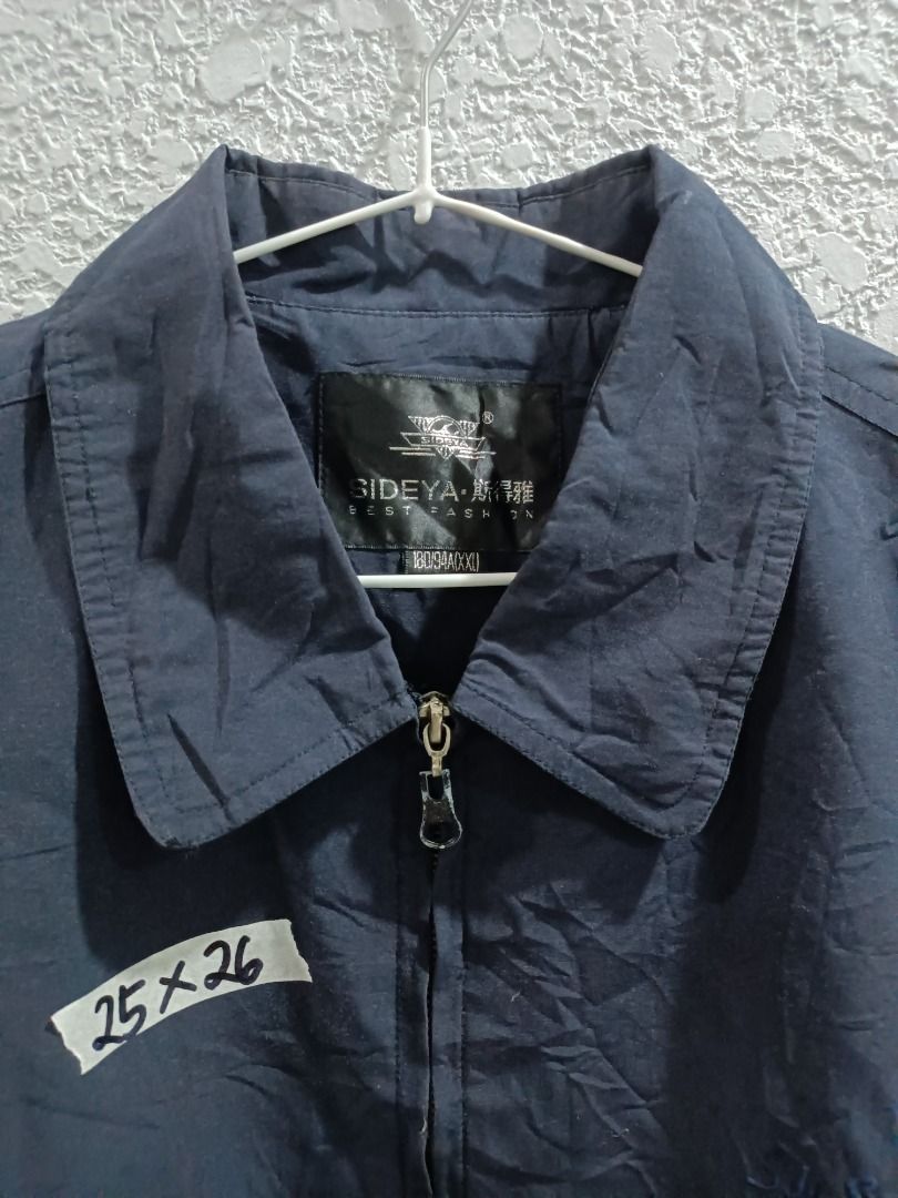 VINTAGE SIDEYA WORKWEAR STYLE HARRINGTON JACKET (Category: Coats, Jackets and Outerwear) located in Calamba. Submitted by roots.online (Listing ID 1448458888, Image 2). Description: Details: Fits XL to 2XL since it is boxy. Dimes: 25W x 26L Color: Navy Blue Condition: Excellent, no issue Please manage your expectation, item being sold is preloved and not brand new unless stated otherwise. Major and minor issues will be declared. Signs of usage an
