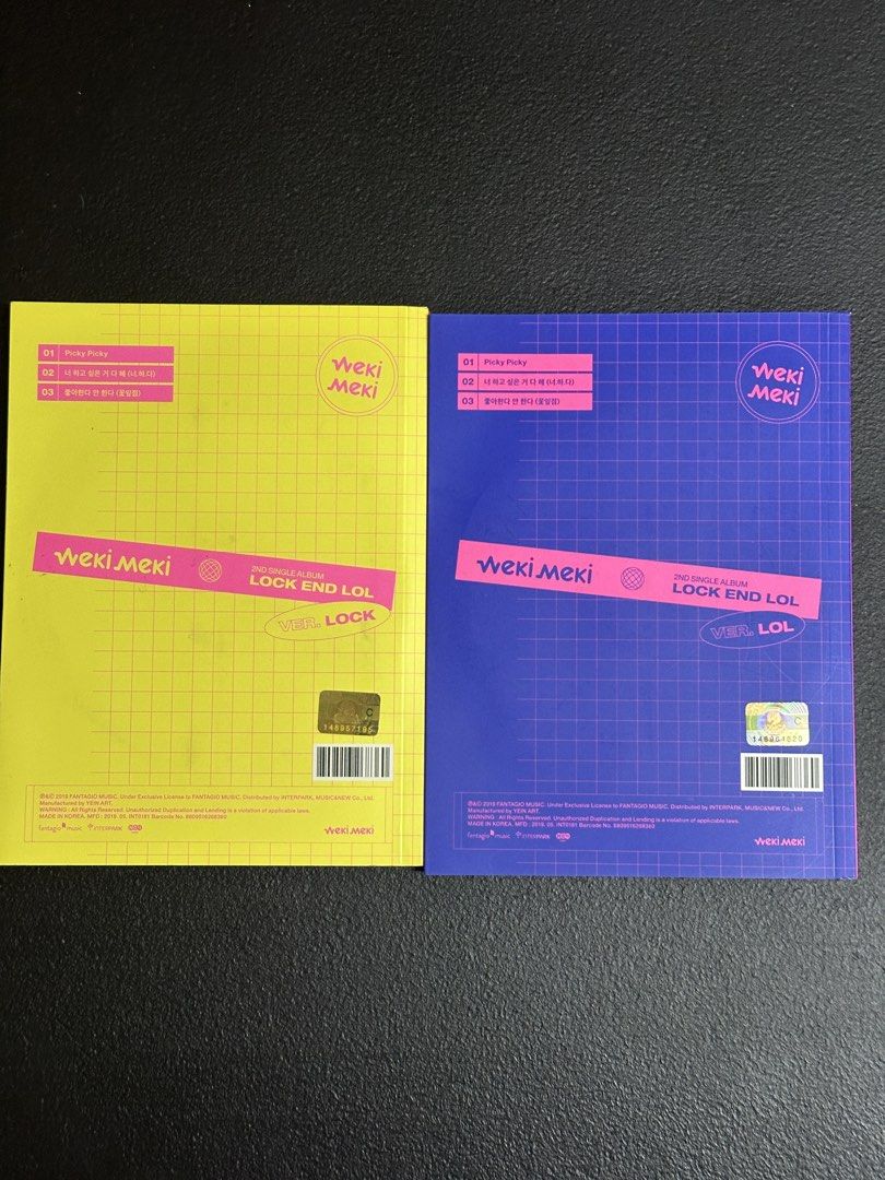 Weki Meki Signed Album Lock End Lol SET (Category: CDs & DVDs) located in Manila. Submitted by declutteringlot (Listing ID 1448443876, Image 2). Description: Selling as SET only Some smudge from weki meki’s marker.