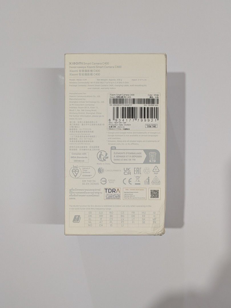 Xiaomi Smart Camera C400 (Category: Security Systems & CCTV Cameras) located in Santa Cruz. Submitted by goinganalog (Listing ID 1448298121, Image 2). Description: Brand New Old Stock (Sealed) The Xiaomi Smart Camera C400 is an indoor smart security camera that delivers high-definition monitoring through a 4-megapixel sensor capable of 2.5K (2560 \times 1440) resolution. Featuring a dual-motor pan-tilt-zoom design, the camera provides a full 360°