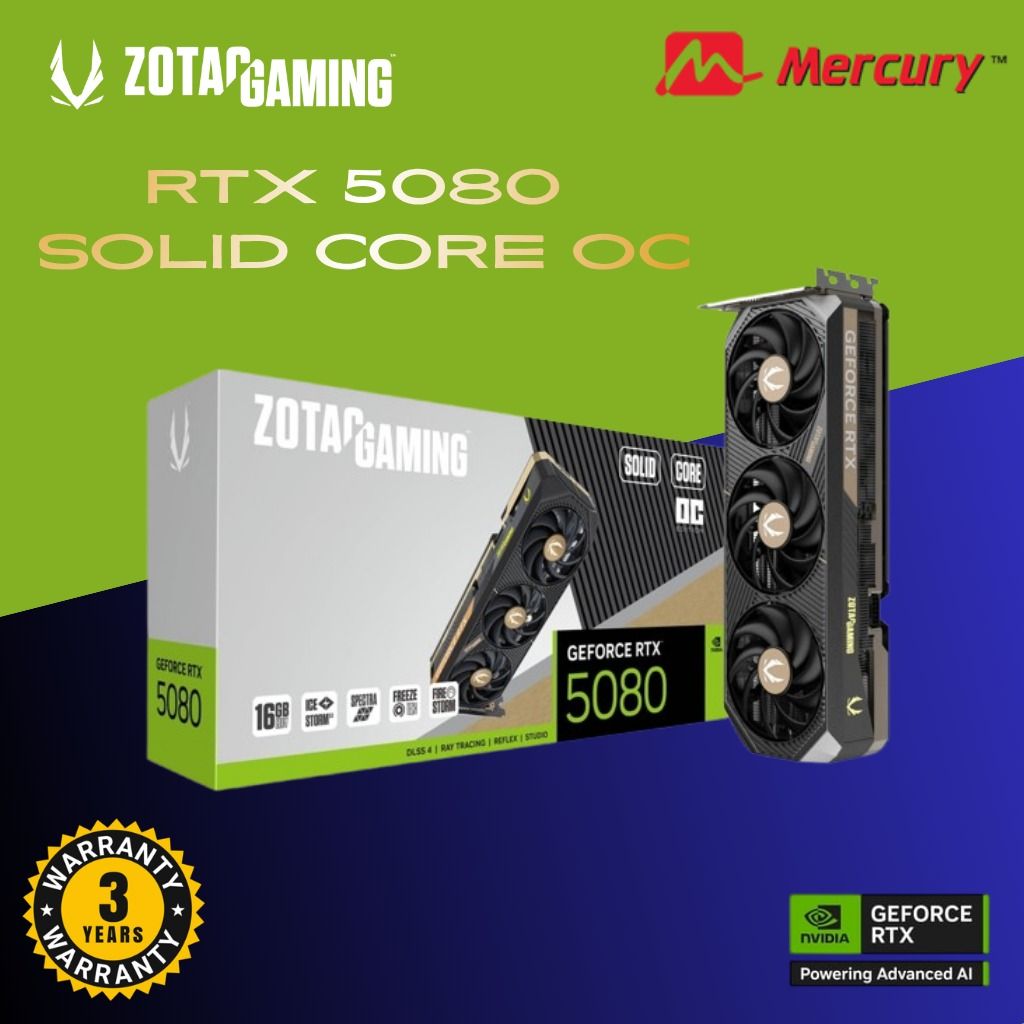 ZOTAC GAMING RTX 5080 SOLID CORE OC Graphics Card