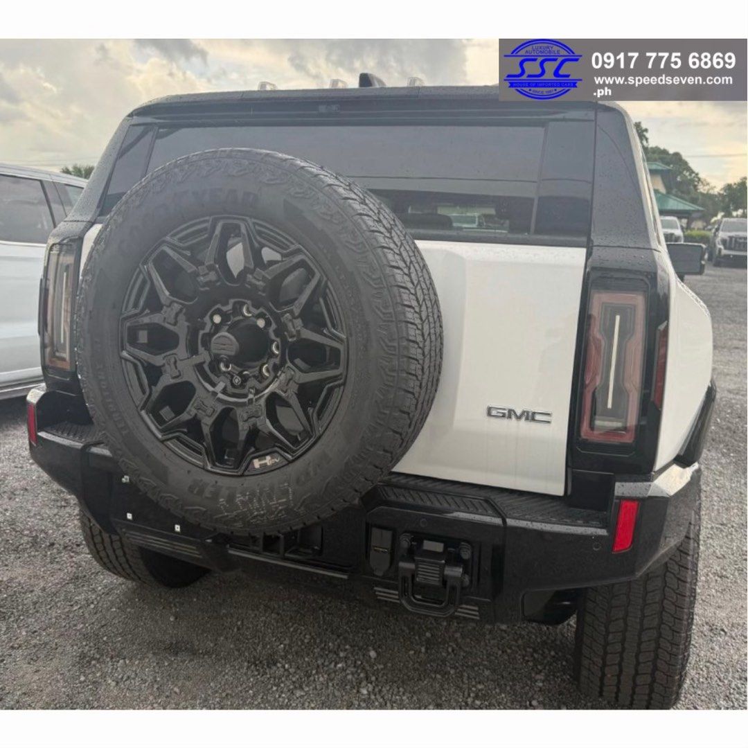 2027 GMC Hummer EV 3X SUV Auto (Category: New Cars) located in Quezon City. Submitted by speedseven (Listing ID 1448639432, Image 2). Description: Unit incoming, reserve now Correct Taxes & Duties Paid Unit Specifications: • 314 miles of electric range available • Horsepower: 830 hp • Torque: 11,500 lb-ft • Crabwalk™ & King Crab Mode • Extract Mode • Ultravision • Air Ride Adaptive Suspension • Infinity Roof with Sky Panels • Bose 14-speaker audi
