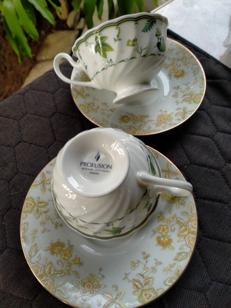 2pcs Narumi Profusion Bone China Tea Cups & Sango Saucers (Category: Coffee & Tea Tableware) located in Manila. Submitted by margeventa (Listing ID 1448605651, Image 3). Description: 300 per duo (Last Price Posted) All NARUMI big coffee cups Mix and match with Narumi,Sango,and Noritake saucers All unused/NO ISSUE *** buyer shoulders sf Location: CAINTA .