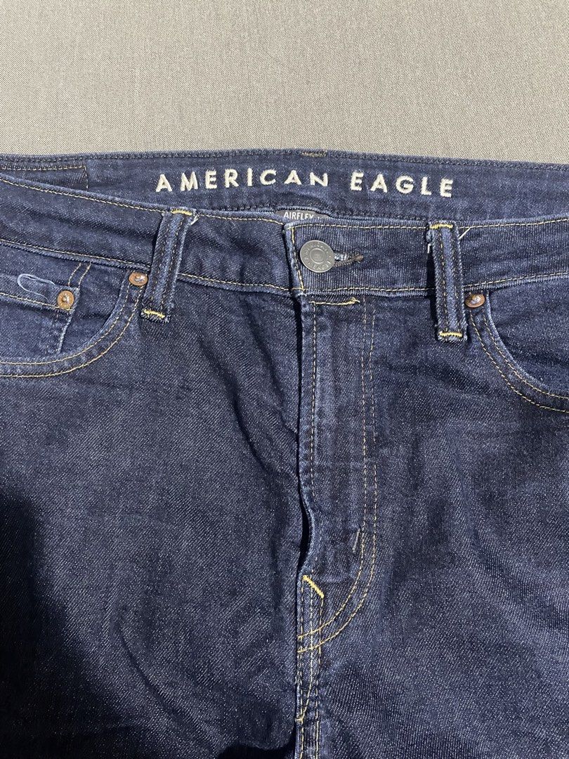 American Eagle Dark Wash Jeans (Category: Jeans) located in Manila. Submitted by jqenhghar (Listing ID 1448598493, Image 2). Description: - Brand: American Eagle - Color: Dark Wash Denim - Fit: Straight - Size: 32 - Features: Classic five-pocket styling, button and zip fly closure - Style: Comfortable airflex, versatile staple piece for everyday wear .