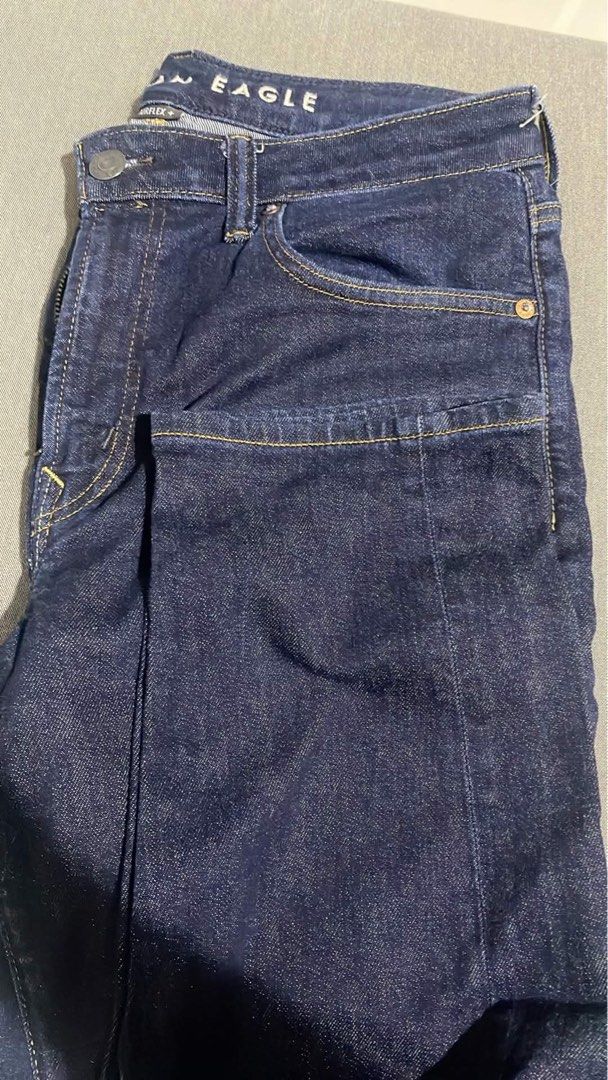 American Eagle Dark Wash Jeans (Category: Jeans) located in Manila. Submitted by jqenhghar (Listing ID 1448598493, Image 1). Description: - Brand: American Eagle - Color: Dark Wash Denim - Fit: Straight - Size: 32 - Features: Classic five-pocket styling, button and zip fly closure - Style: Comfortable airflex, versatile staple piece for everyday wear .