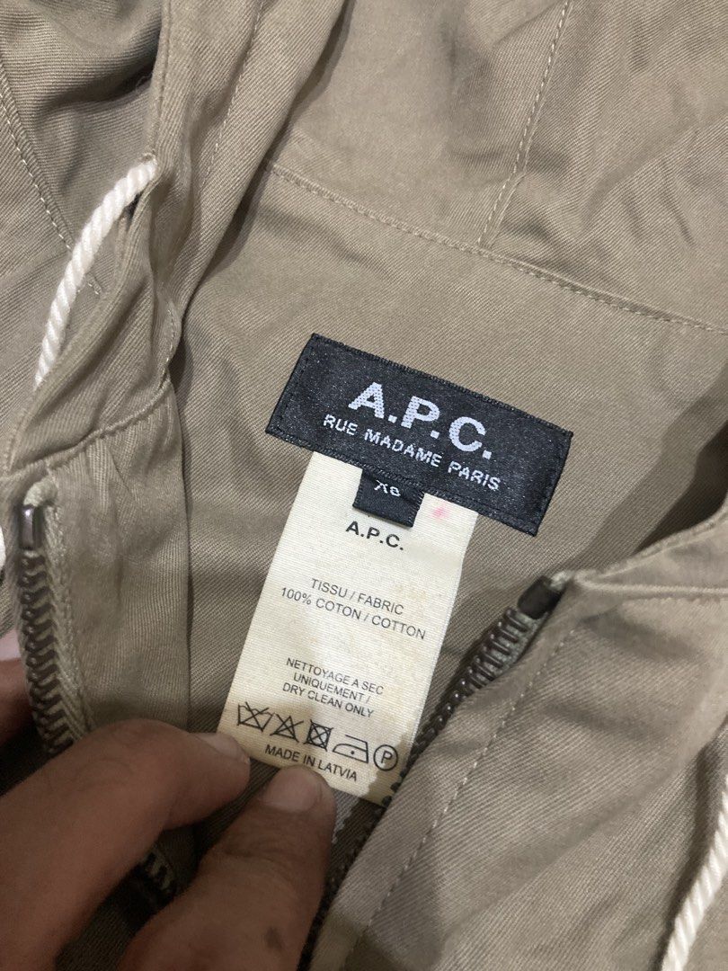 A.P.C Utility Jacket (Category: Coats, Jackets and Outerwear) located in Zamboanga. Submitted by deensthrifting (Listing ID 1448624079, Image 3). Description: A.P.C Utility Jacket 20.5W 27.5L Very good condition No issue -1850+shipping fee.