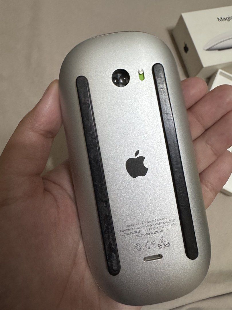 Apple Magic Mouse 2 (Category: Mouse & Mousepads) located in San Pedro. Submitted by abbbnnn (Listing ID 1448586658, Image 2). Description: - Apple Magic Mouse 2 - Rechargeable Bluetooth model - Excellent working condition - Minor scuffs on the bottom from normal use - Comes with original box.