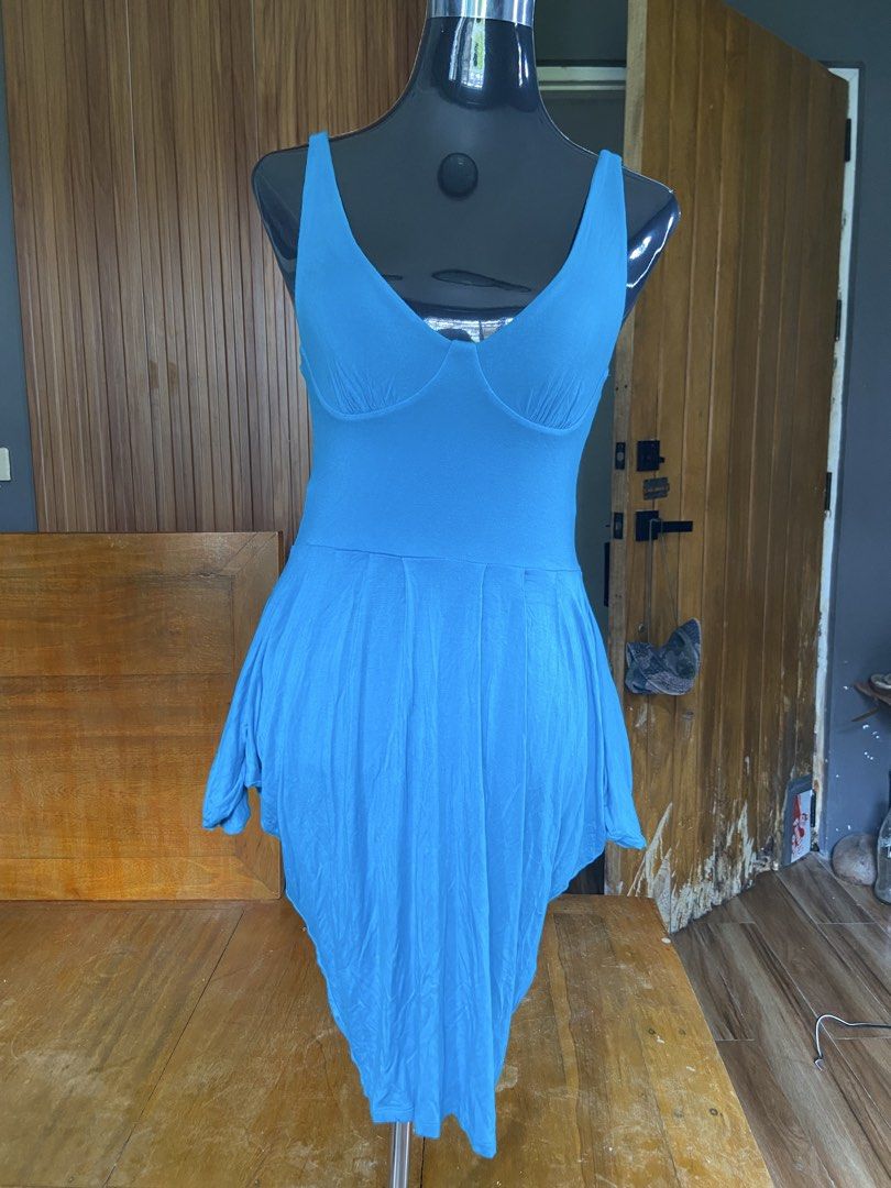 Bebe Turquoise Blue Dress | Y2K 2000s (Category: Dresses) located in Quezon City. Submitted by dottydollzbackup (Listing ID 1448594865, Image 3). Description: - Size XS - Zipper closure at the back - Flowy, asymmetrical hemline - Made in China - Ideal for night outs or casual events.