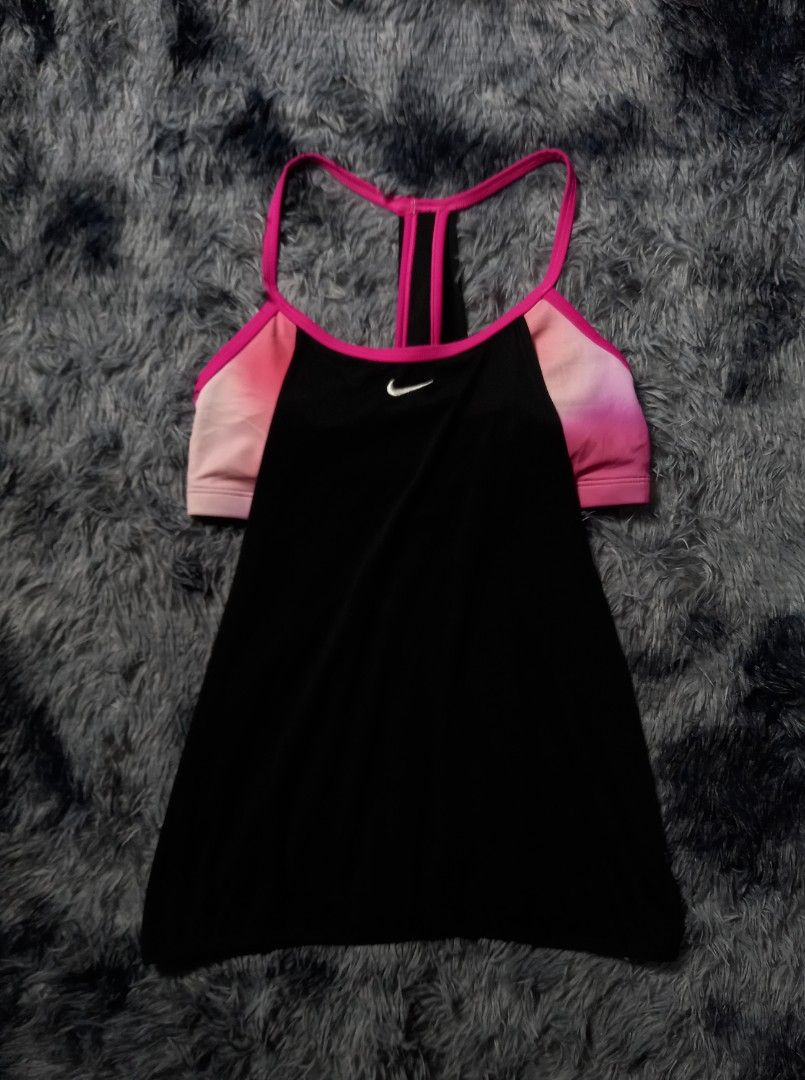 black Nike layered tankini top (Category: Sleeveless) located in Manila. Submitted by thirdy. (Listing ID 1448532046, Image 1). Description: -Size M on tag -Dimes (14 X 23) -Good condition.