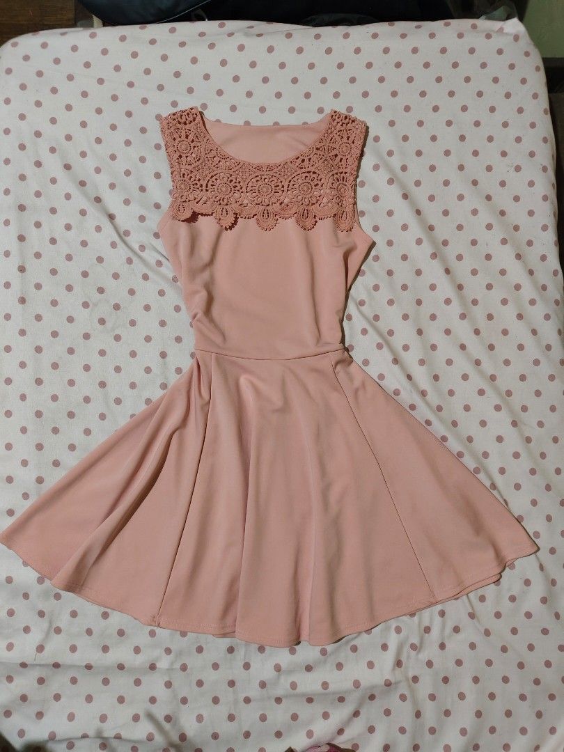blush pink cocktail dress (Category: Dresses) located in Bulacan. Submitted by angel.decluttersx (Listing ID 1448677732, Image 1). Description: size S-M with thick fabric good as new.
