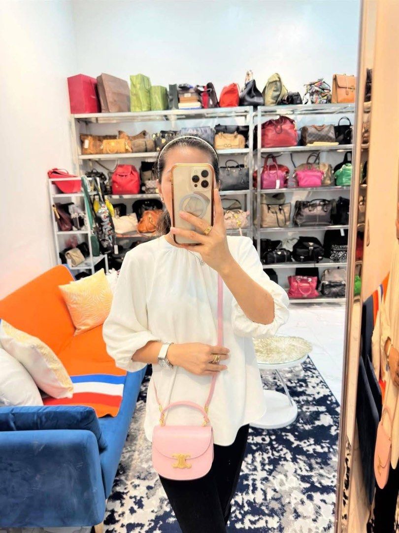 Celine Triomphe Besace Claire Flap Mini Bag (Category: Shoulder Bags) located in Davao. Submitted by preloveditems21davao (Listing ID 1448593265, Image 2). Description: With generic dustbag .