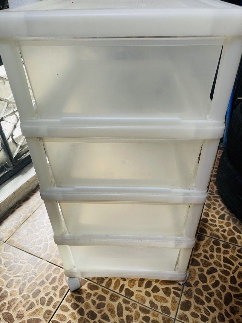 Clear White Plastic Drawer 3 Layers with wheels (Category: Storage Boxes & Baskets) located in Caloocan City. Submitted by epicogiftshop (Listing ID 1448497537, Image 3). Description: .