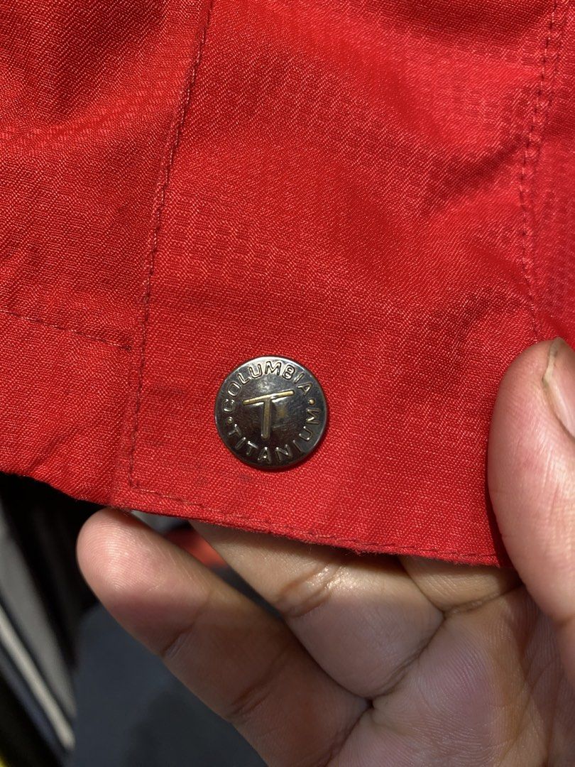 Columbia Sportswear Omni-Tech Titanium Jacket (Category: Coats, Jackets and Outerwear) located in Manila. Submitted by johncedric75522 (Listing ID 1448563863, Image 3). Description: - Columbia Omni-Tech waterproof and breathable jacket - Color: Red and Grey - Features multiple zippered pockets and velcro closures - Columbia Titanium branding - Ideal for outdoor activities.
